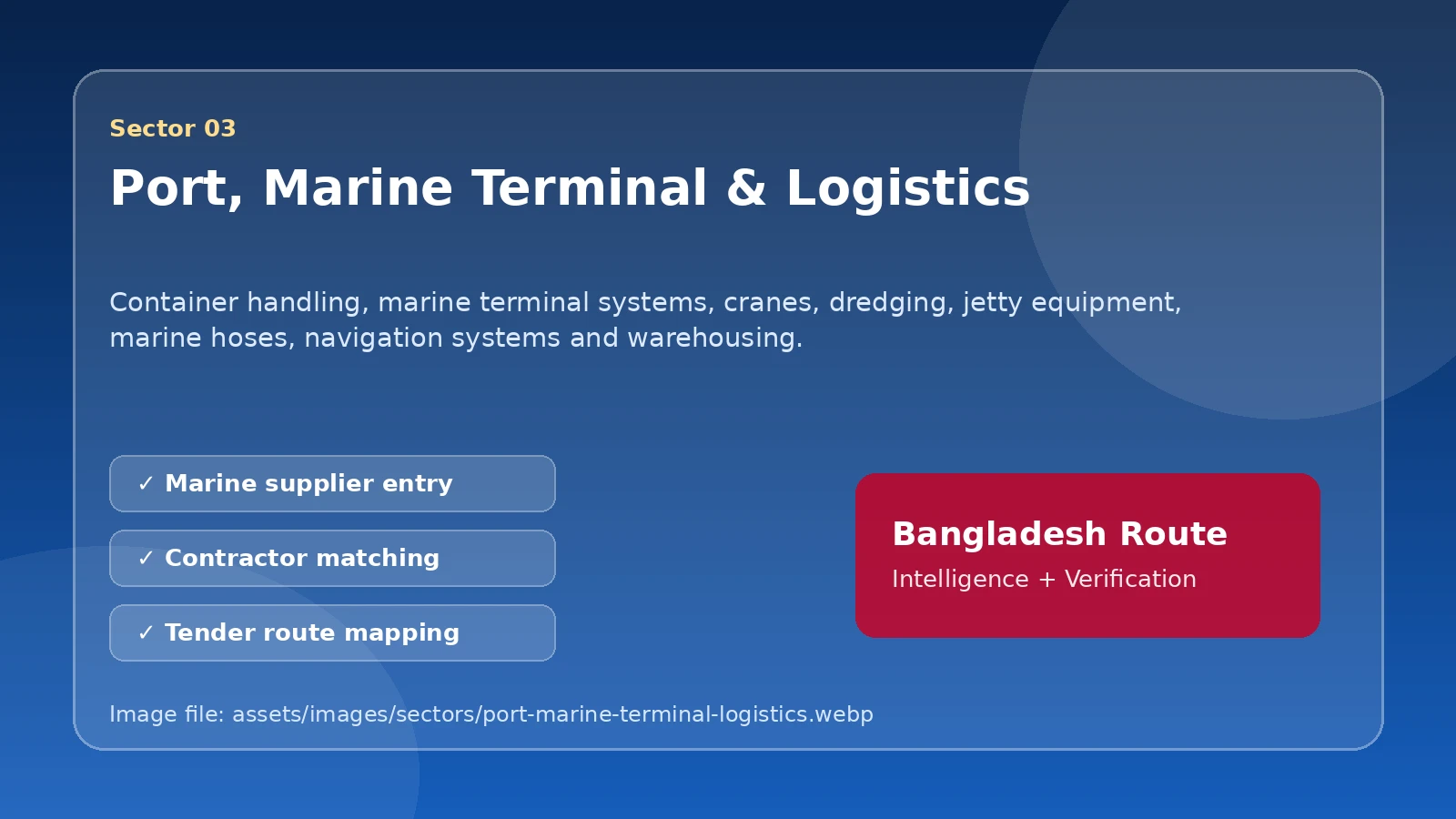 Port, Marine Terminal & Logistics route image