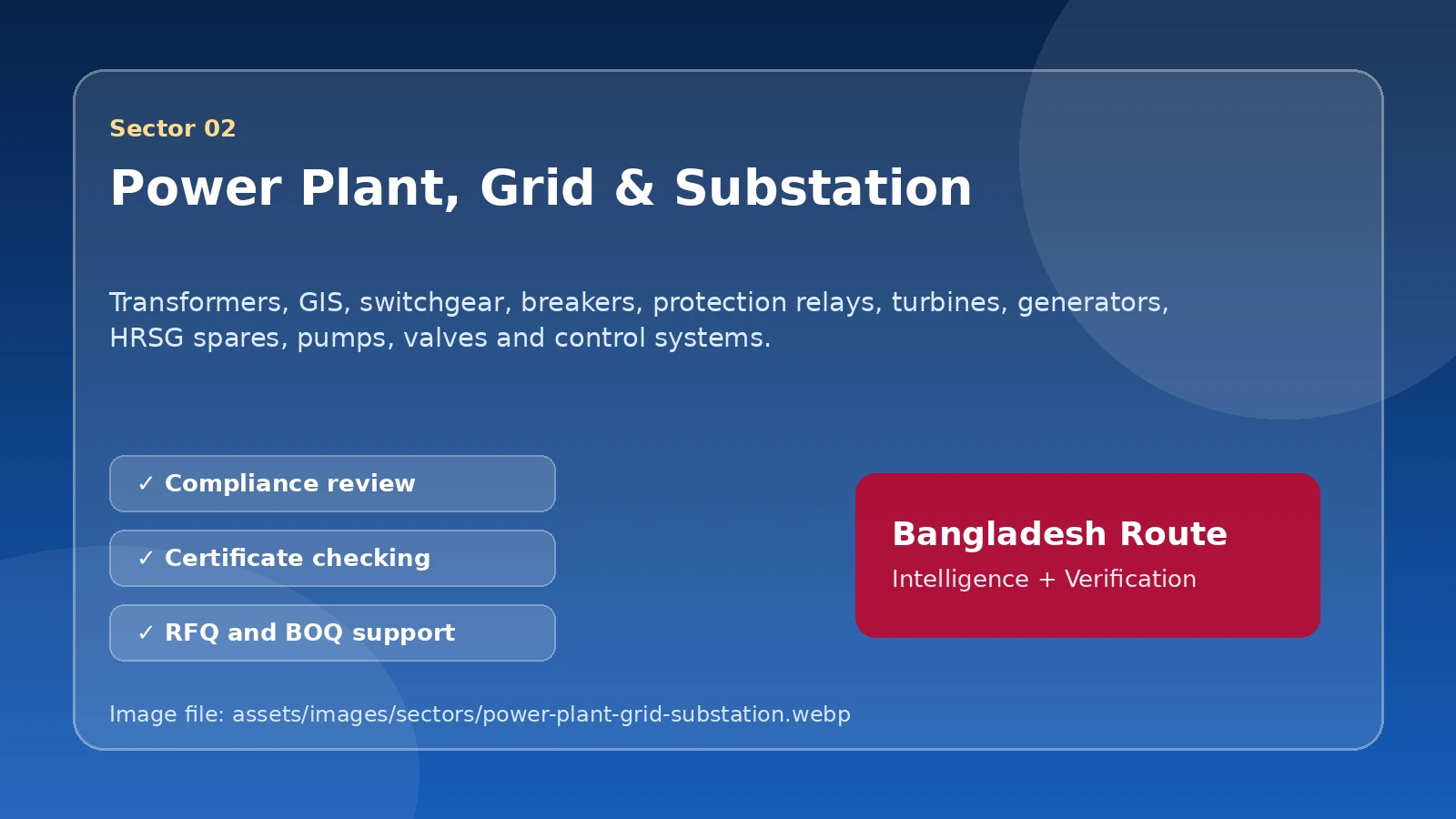 Power Plant, Grid & Substation route image